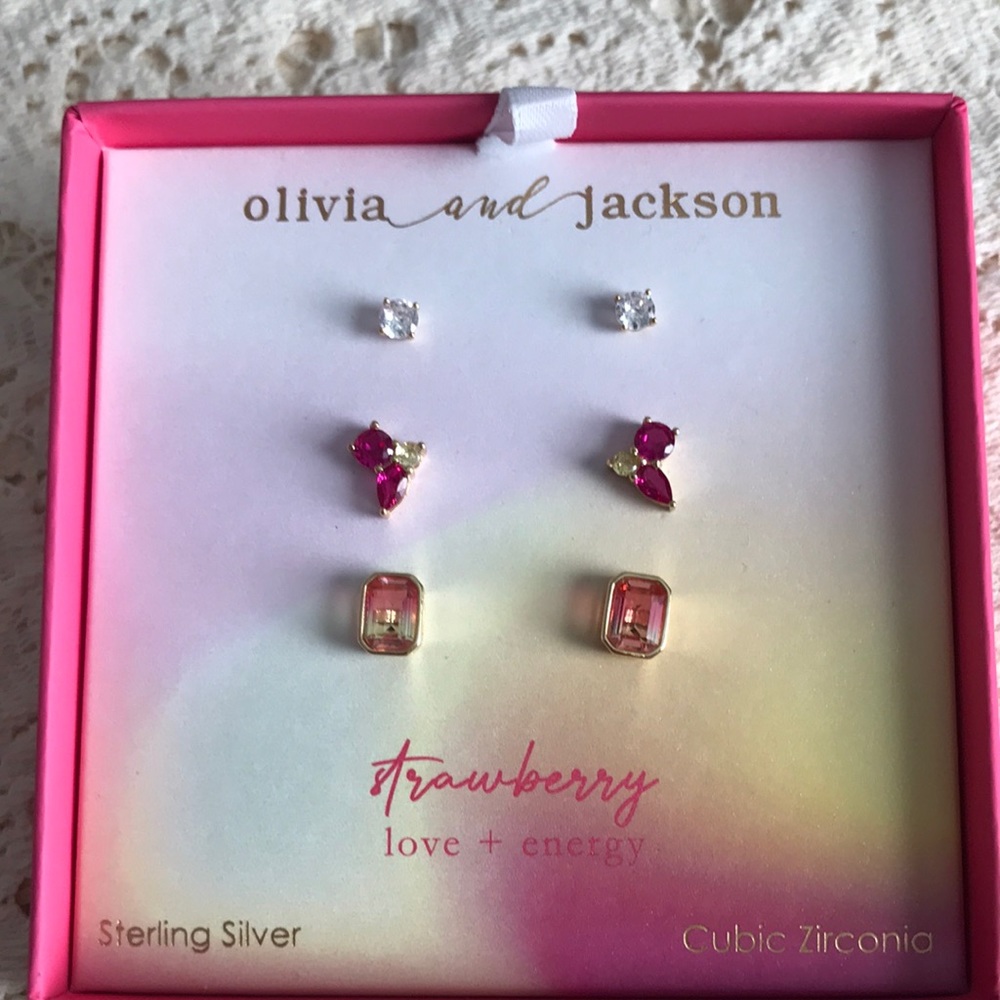 NWOT Sterling Silver & Cubic Zirconia in pink, yellow and white.